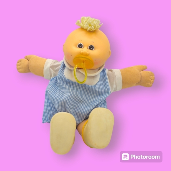 Vintage 1985 Cabbage Patch Kids Preemie Boy Blonde Hair Brown Eyes Baby Doll - Picture 1 of 16